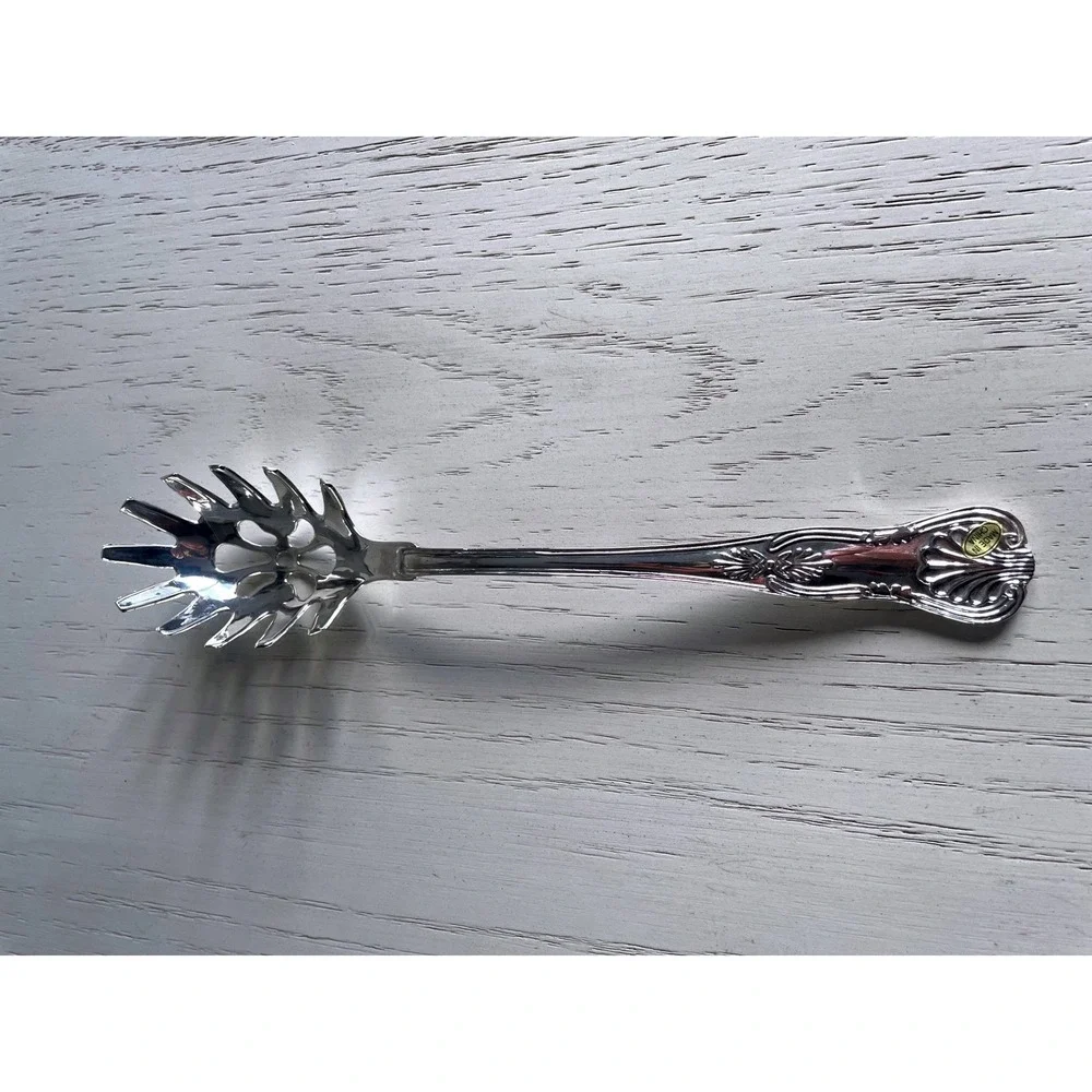Vintage Silver Plated‎ Spaghetti Server Spoon Elegant Ornate Serving Utensil 9.5